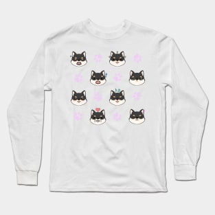 Chibi Shiba Black & Tan Long Sleeve T-Shirt